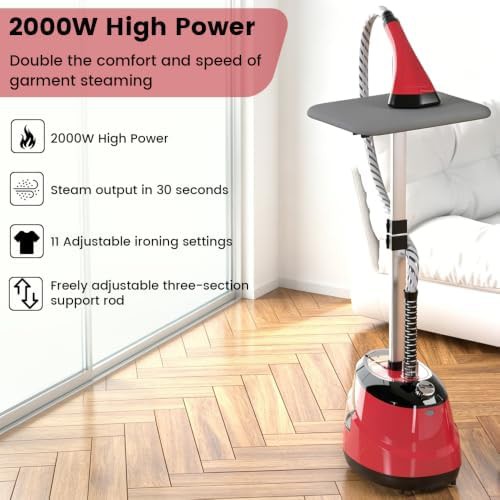 Standing garment steamer with telescopic pole — photo 3