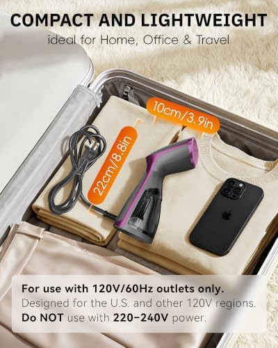 Portable travel wrinkle remover steamer for clothes — photo 5