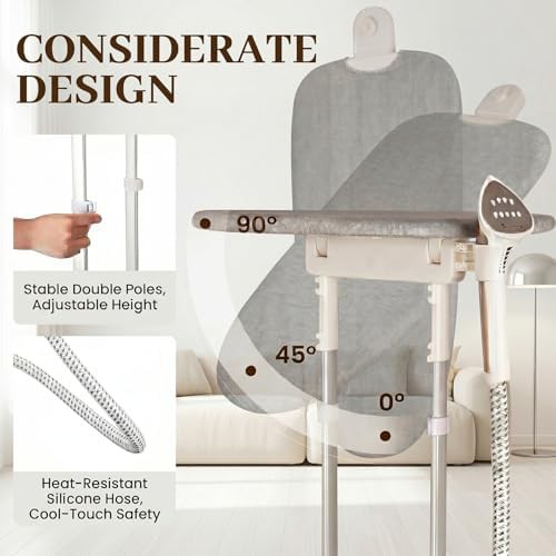 Professional standing steamer with rotatable ironing board — photo 3