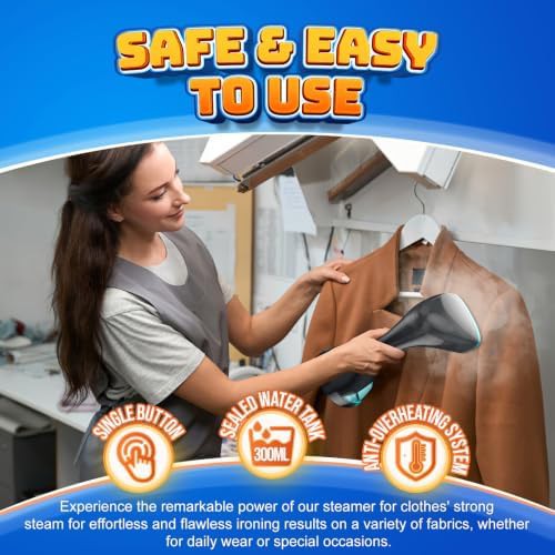 Handheld steamer with fabric brush and glove — photo 4