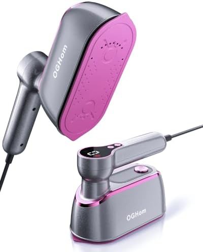 Handheld steamer with lcd display and ceramic panel