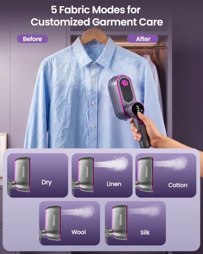 Handheld steamer with lcd display and ceramic panel — photo 3