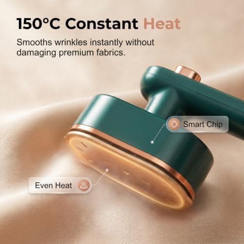 Green Mini Electric Handheld Steam Iron — photo 3