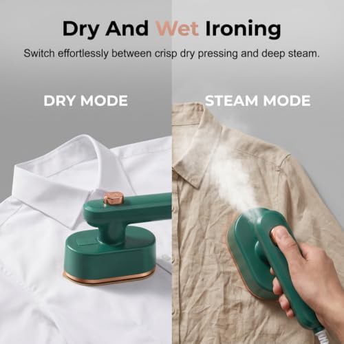 Green Mini Electric Handheld Steam Iron — photo 4