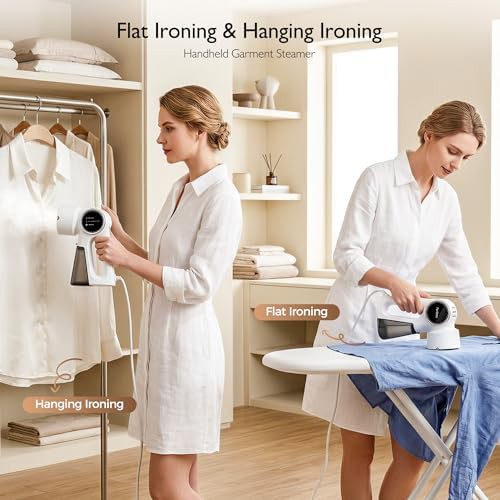 White handheld steamer with auto absorption — photo 4