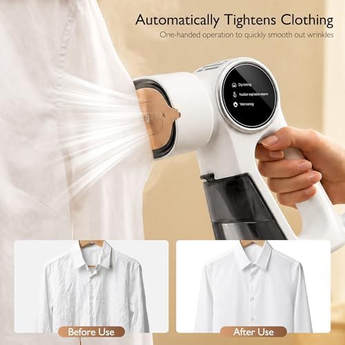 White handheld steamer with auto absorption — photo 5